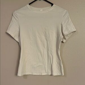 Skims Stretch Cotton Jersey T-shirt in Bone color